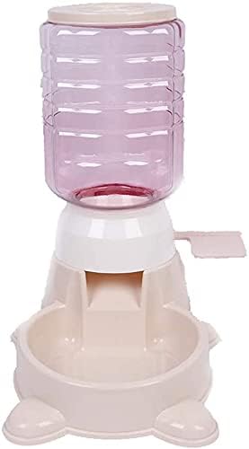 Automatic pet Feeder Push Feeder for Cats and Dogs 1.8L (Apricot)