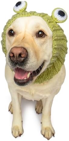 Zoo Snoods Frog Costume - Knit Dog Snood Ear Wrap for Pets, Warm Neck Cover for Halloween and Winter (Large) by ZooSnoods