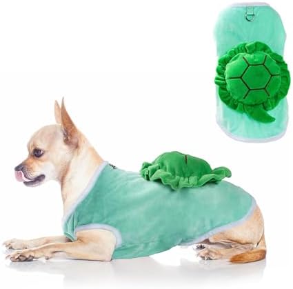 NACOCO Halloween Dog Turtle Costume - Pet Christmas Cosplay Clothes Puppy Funny Winter Warm with D-Ring Soft Coat Outfit Apparel Vest for Small Medium Large Dogs (Green, L) - Image 5