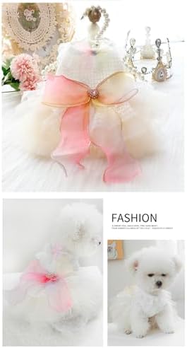 Fashion Sweet Puppy Dog Blingbling Princess Skirt Pet Dog Lace Cake Camisole Tutu Dress D-Pink L - Image 4