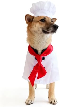 Dog Halloween Costumes Dog Chef Costume Halloween Pet Chef Costumes with Chef Hat Clothes Scarf for Halloween Pet Party Cosplay - Image 3