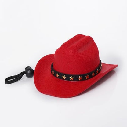 choyaxo Pet Cowboy Costume Cosplay Cap Halloween Costumes for Dogs Cat Pet Party Decoration Mini Cowboy Hat (Red, Small) - Image 3