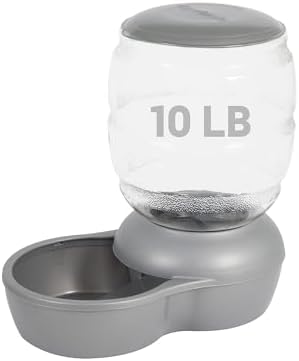 Petmate Replendish Pearl White 10 lb Dog Cat Feeder,Grey, Made in USA