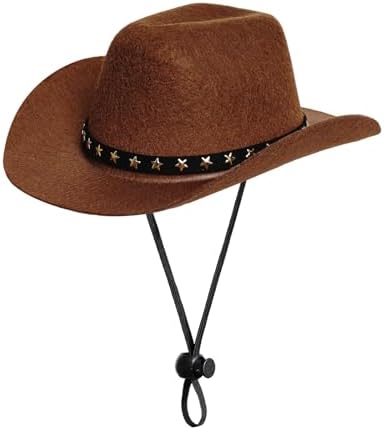 choyaxo Pet Cowboy Costume Cosplay Cap Halloween Costumes for Dogs Cat Pet Party Decoration Mini Cowboy Hat (Brown, Large) by choyaxo