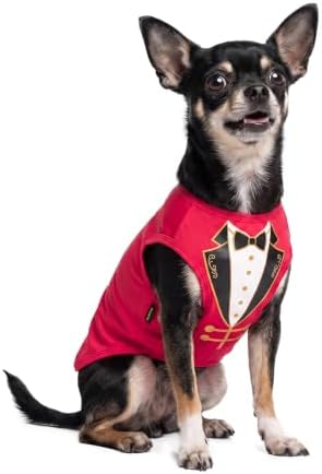 Fitwarm Ringmaster Dog Halloween Costumes, Playful Halloween Outift for Small Dogs Boy Girl, Unique Pet Shirt, Red, Black, White, XL by Fitwarm