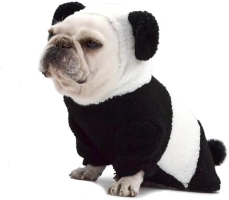 Panda Pet Costume for French Bulldog, Funny Panda Outfit, Dog & Cat Party Clothes, Halloween Cosplay (L) by Unknown
