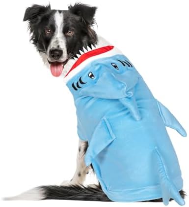 NACOCO Halloween Shark Dog Costume - Pet Christmas New Year Hoodie Warm Party Coat Outfit for Small and Medium Cat Dog Clothes(Blue Shark,L) by HOME