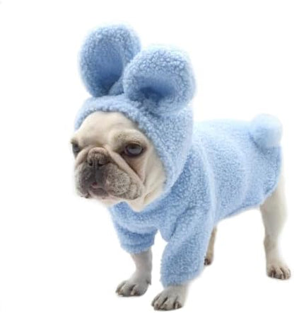 Rabbit Pet Costume for French Bulldog, Funny Rabbit Outfit, Dog & Cat Party Clothes, Halloween Cosplay (S) by Unknown