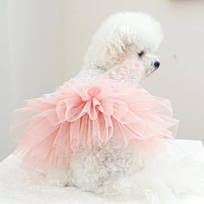 Fashion Sweet Puppy Dog Blingbling Princess Skirt Pet Dog Lace Cake Camisole Tutu Dress B-Pink L - Image 6