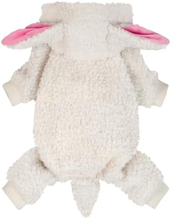 Fitwarm Halloween Sheep Dog Costumes, Funny Clothes for Small Dogs Boy Girl, Pet Apparel, White, Pink, XXL by Fitwarm