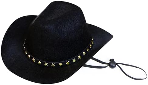 Dog Cowboy Costume, Dog Halloween Costumes Halloween Pet Dogs Cowboy Hat with Bandana Scarf for Small Medium Large Dogs Pets (Black, Large) - Image 7