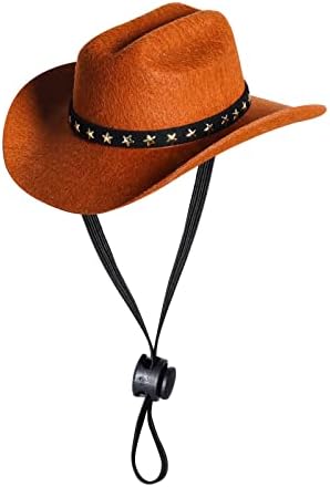 choyaxo Pet Cowboy Costume Cosplay Cap Halloween Costumes for Dogs Cat Pet Party Decoration Mini Cowboy Hat (Brown, Small) by choyaxo