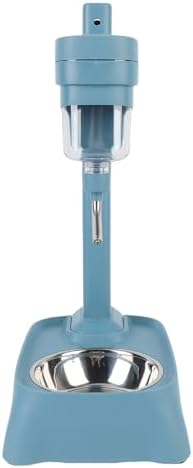 Dog Water Dispenser, Height Adjustable Stainless Steel Bowl Automatic Feeding for Cats and Dogs, 500ml Pet Standing Water Dispenser (Blue)