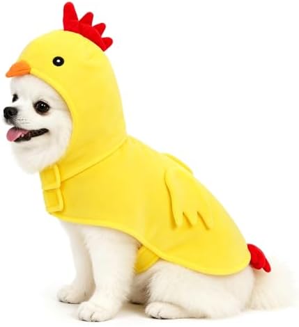 Yoption Halloween Dog Yellow Chick Costume, Warm Pet Hoodie Outfit, Medium by Yoption