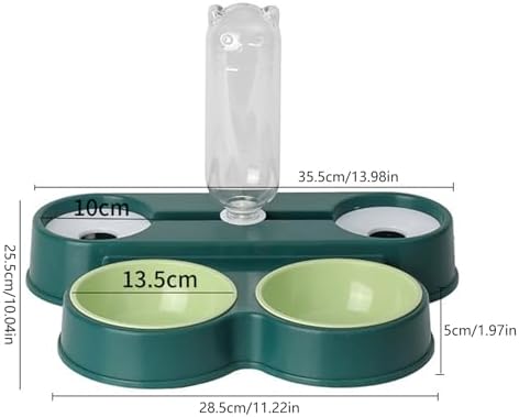 4 in 1 Pet Food Feeders with Automatic Water Bottle Bowl, Double Bowl Dog Feeder Toy for Cats and Dogs