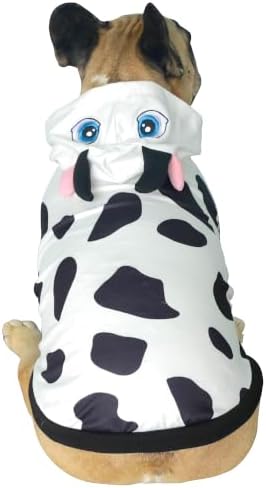 iChoue English Bulldog Halloween Costume Clothes Hoodie Milch Cow, XXL - Image 2
