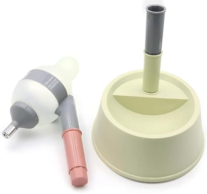 NACOCO Pet Standing Water Dispenser Cat Dog Standing Bowl with Detachable Pole Automatically Feeding Water Height Adjustable(Green-Grey)