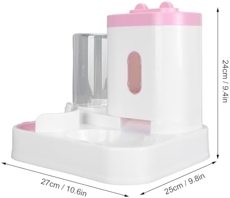 Automatic Cat Feeder and Water Dispenser Set, Pet Food Water Dispenser, Automatic Dog Feeder and Dog Water Dispenser, 2 in 1 Large Capacity Detachable Automatic Cat Waterer Feeder for Dog Puppy (Pink)