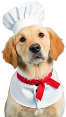Dog Halloween Costumes, Cute Dog Chef Costume Chef Hat Culinary Wear Clothes for Pet Dogs, (2PCS Set) Medium - Image 6