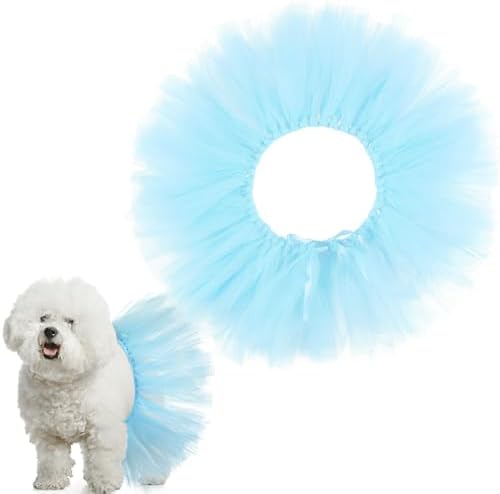 Dog Tutu for Dogs Tulle Skirt Pet Costume, Blue by Locmeo