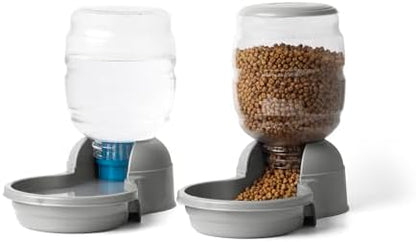 Petmate Replendish Waterer and Feeder Set, 1 Gallon Water, 5lbs Food