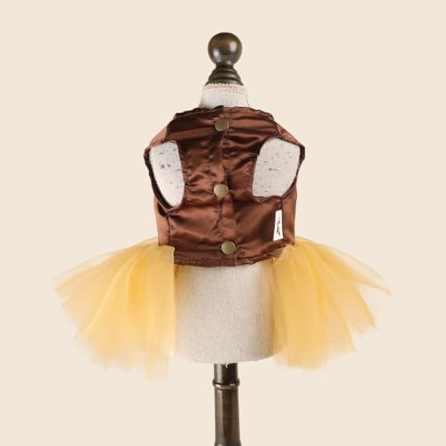 Handmade Floral Dog Dress with Bow, Princess Lace Pet Dress for Small Dogs and Cats, Lightweight Puppy Outfit M-Reindeer Medium - Image 3