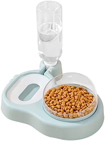 Love Dream 2-in-1 Dog Cat Bowls, 15°Tilted Cat Food and Water Bowl Set