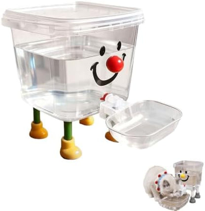 Dog and Cat Water Feeder Pumpless PP Plastic Drink Bowl Dust Cover Feeder Clear Tank Automatic Refill Convenient Novelty Style Indoor，Red