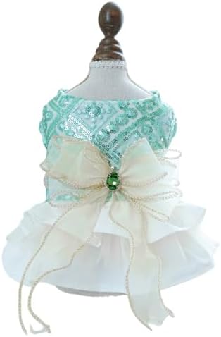 Fashion Sweet Puppy Dog Blingbling Princess Skirt Pet Dog Lace Cake Camisole Tutu Dress D-Green L by MaruPetyourkidsfriends