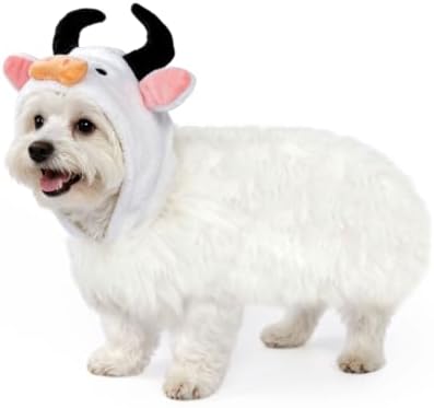 Hotumn White Highland Cow Dog Halloween Costume for Small Pets (Small) by Hotumn