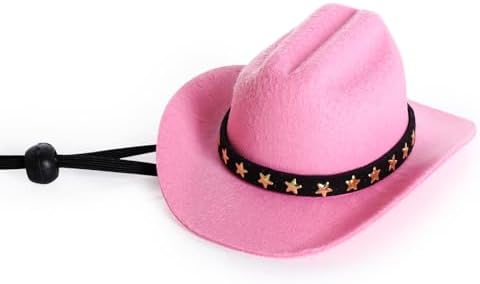 choyaxo Pet Cowboy Costume Cosplay Cap Halloween Costumes for Dogs Cat Pet Party Decoration Mini Cowboy Hat (Pink, Medium) - Image 6