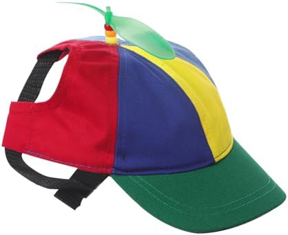Pet Dog Cute Propeller Baseball Hat Medium Large Dogs Funny Holiday Birthday Party Clown Cap Headband Adjustable Sun Beach Visor Rainbow Helicopter Hat Pet Halloween Cosplay Costume Photo Props - Image 3