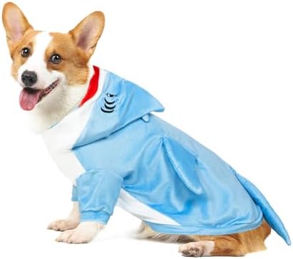 NACOCO Halloween Shark Dog Costume - Pet Christmas New Year Hoodie Warm Party Coat Outfit for Small and Medium Cat Dog Clothes(Blue Shark,XL) - Image 6