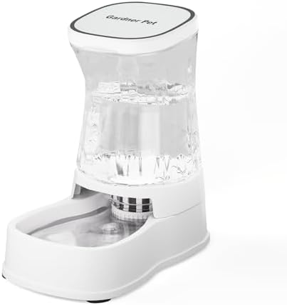 Gardner Pet 1.0Gal Gravity Automatic Dog Water Bowl Dispenser 100% BPA Free(White)