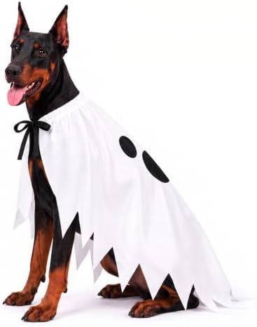 Halloween Ghost Dog Costume, Halloween Funny Outfit for Small Medium Large Pets(L) - Image 4
