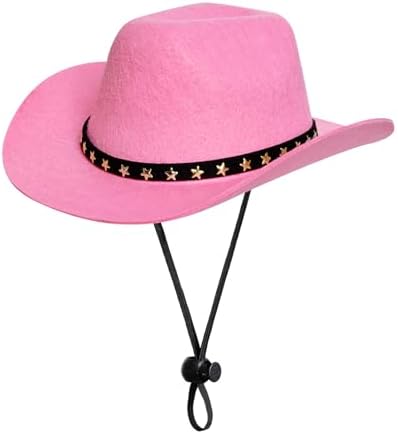 choyaxo Pet Cowboy Costume Cosplay Cap Halloween Costumes for Dogs Cat Pet Party Decoration Mini Cowboy Hat (Pink, Large) by choyaxo