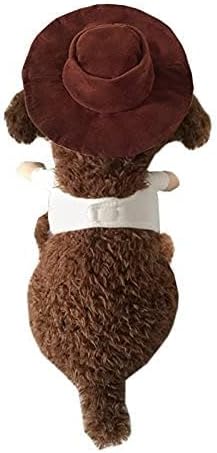 Hotumn Cowboy Dog Costume With Hat - Halloween Clothes for Cat and Small Dog (XS) - Image 6