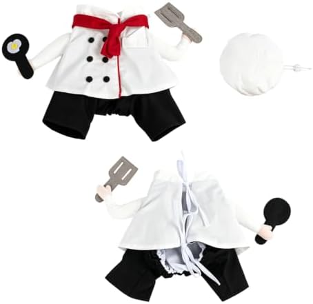 DELIFUR Dog Chef Costume with Hat Cute Halloween Costume (Chef, Large) - Image 2
