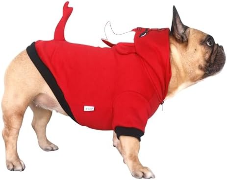 iChoue French Bulldog Halloween Red Bull Costume Clothes Hoodies, M - Image 2