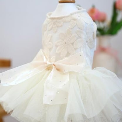 Fashion Sweet Puppy Dog Blingbling Princess Skirt Pet Dog Lace Cake Camisole Tutu Dress C-White XL - Image 3