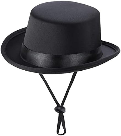 Yewong 2-Piece Pet Formal Accessories Set - Top Hat with Formal Necktie/Bowtie for Dog & Cat (Black, One Size) - Image 2