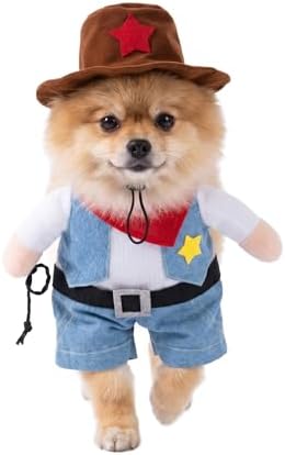 Funny Cowboy Jockey Rider Dog Costume, Beagle Halloween Oktoberfest Outfit - Brown Suit for Small Dogs and Cats(Medium) by Unknown