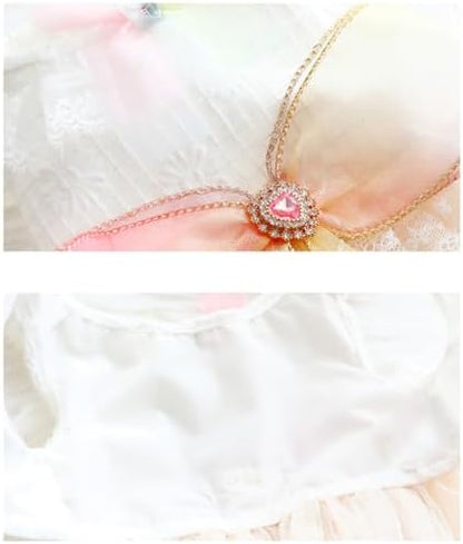 Fashion Sweet Puppy Dog Blingbling Princess Skirt Pet Dog Lace Cake Camisole Tutu Dress D-Pink L - Image 6