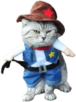 Hotumn Cowboy Dog Costume with Hat - Cat & Small Dog(S) Halloween Costume - Image 4