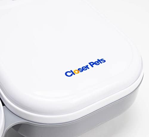 Closer Pets 2-Meal Automatic Feeder, 400g Per Bowl, Wet & Dry Food, White