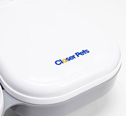 Closer Pets 2-Meal Automatic Feeder, 400g Per Bowl, Wet & Dry Food, White