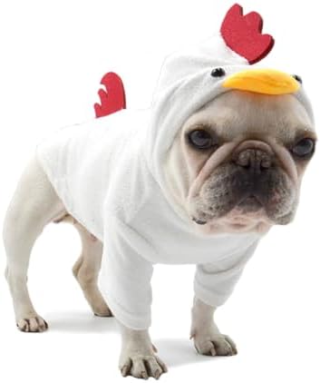 Rooster Pet Costume for French Bulldog, Funny Rooster Outfit, Dog & Cat Party Clothes, Halloween Cosplay (S) by Unknown