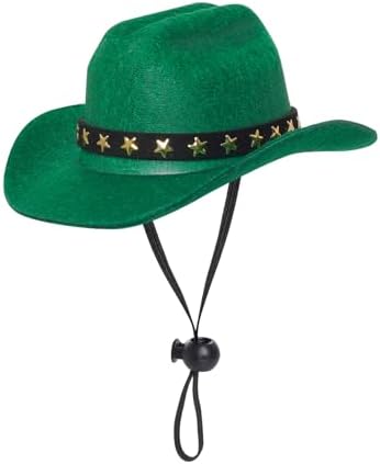 choyaxo Pet Cowboy Costume Cosplay Cap Halloween Costumes for Dogs Cat Pet Party Decoration Mini Cowboy Hat (Green, Small) by choyaxo