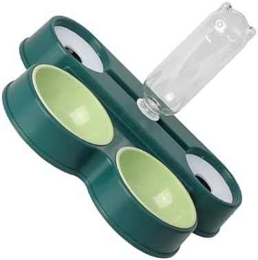 4 in 1 Pet Food Feeders with Automatic Water Bottle Bowl, Double Bowl Dog Feeder Toy for Cats and Dogs