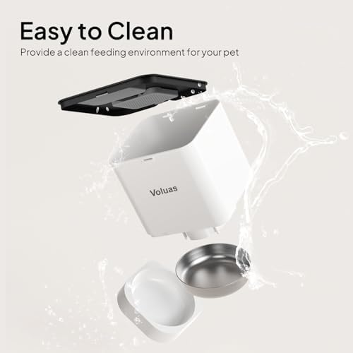 VOLUAS Automatic Cat Feeder, 6L Timed Dry Food Dispenser for Cats & Dogs